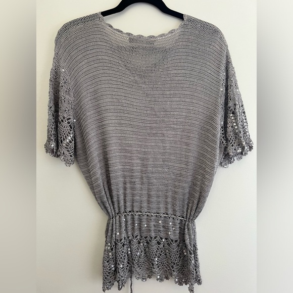 Silver Mesh Cap-Sleeved Top - Picture 3 of 5